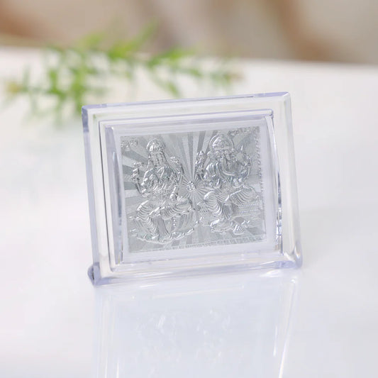 Silver Laxmi Ji Ganesh Ji Frame