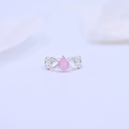 Pink Teardrop Stone Ring