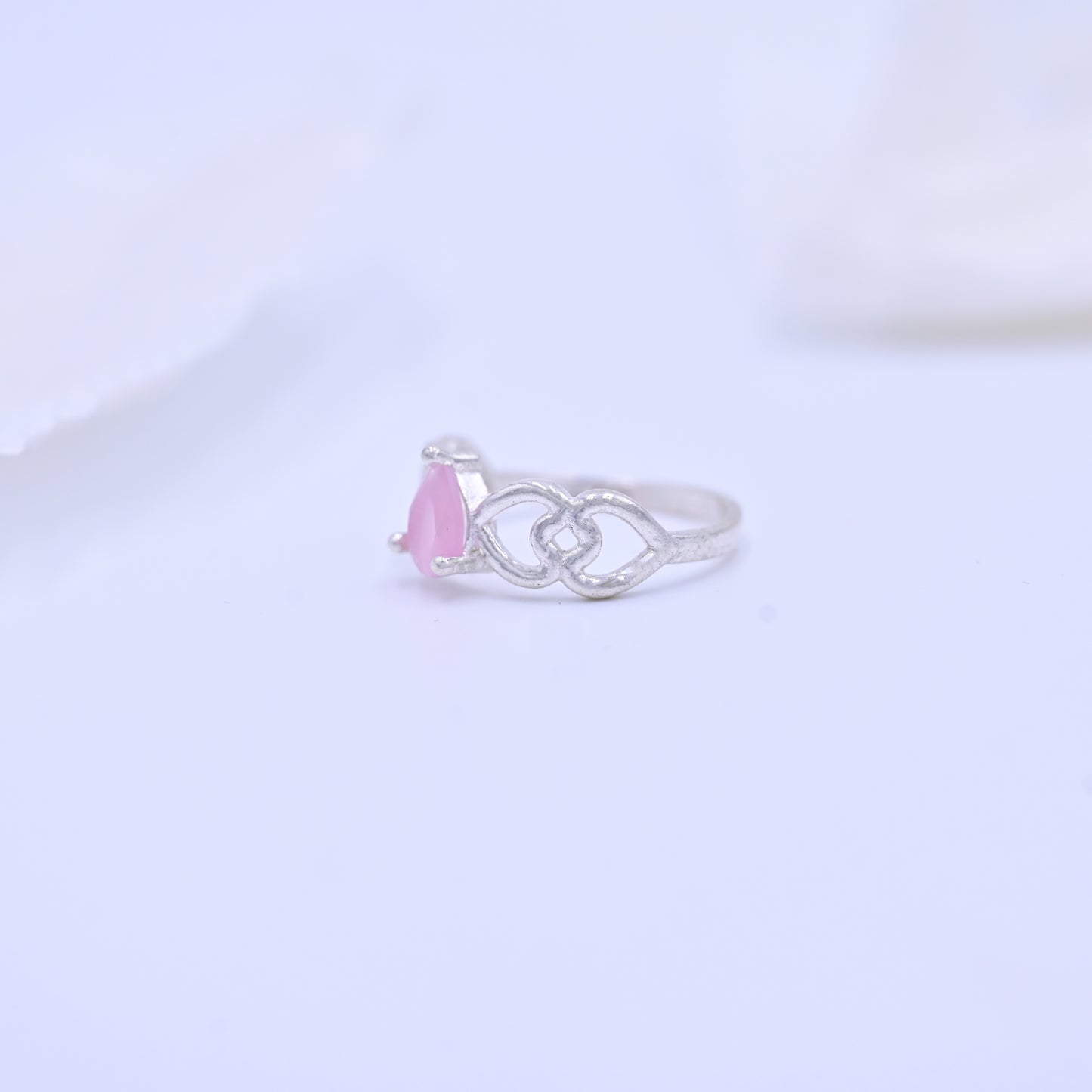 Pink Teardrop Stone Ring