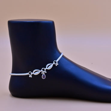 Blue Dew Silver Payal