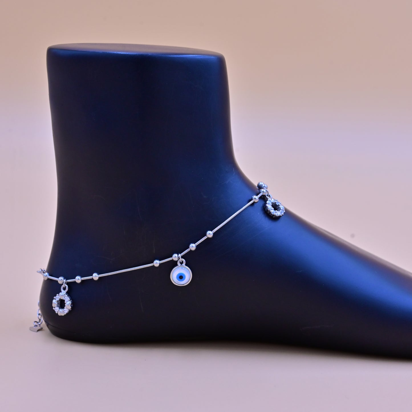 Evil Eye Charm Silver Payal
