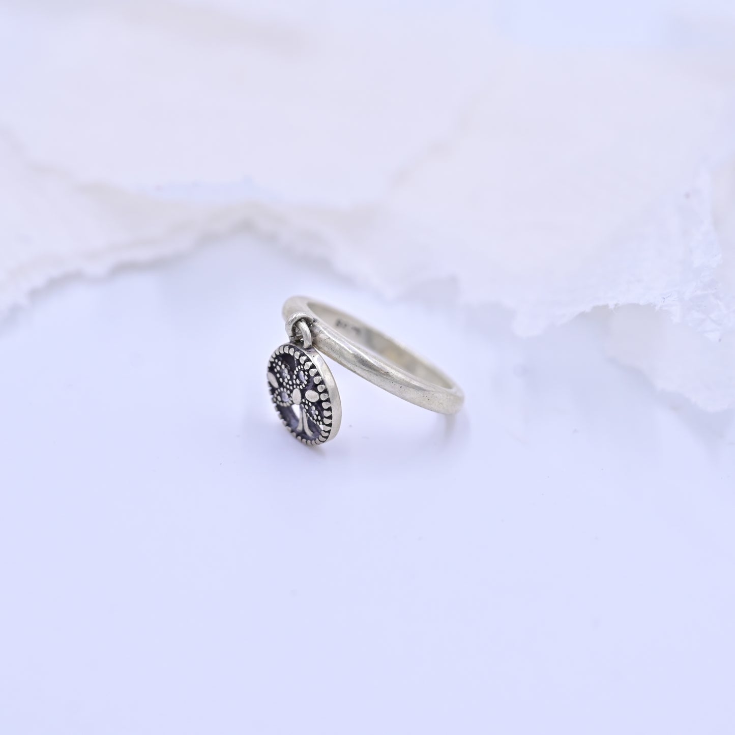 Silver Tree of Life Dangle Ring