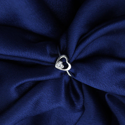 Heart-in-Heart Silver Ring