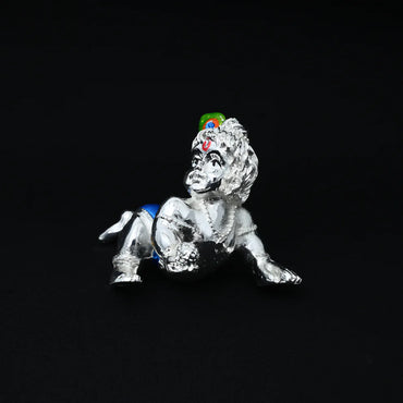 Silver Krishna ji with Morpankh Murti