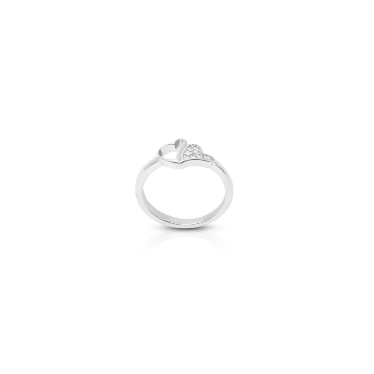 Pure Romance: Silver Ring with a Stunning Heart Accent.
