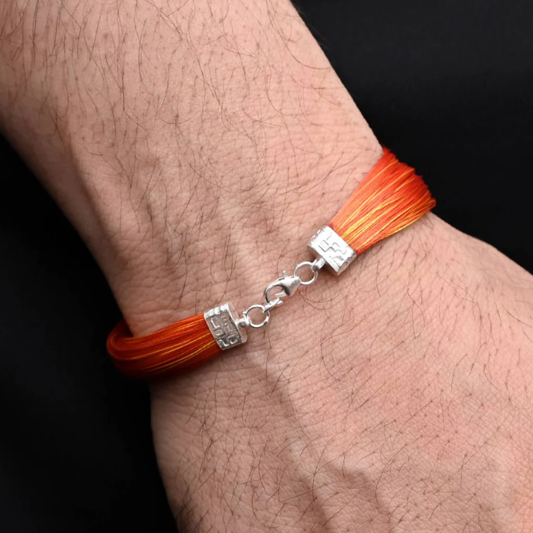 Silver Classic Orange Moli Bracelet for Him