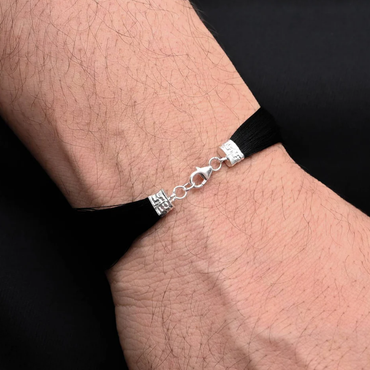 Silver Exclusive Black Moli Bracelet for Men