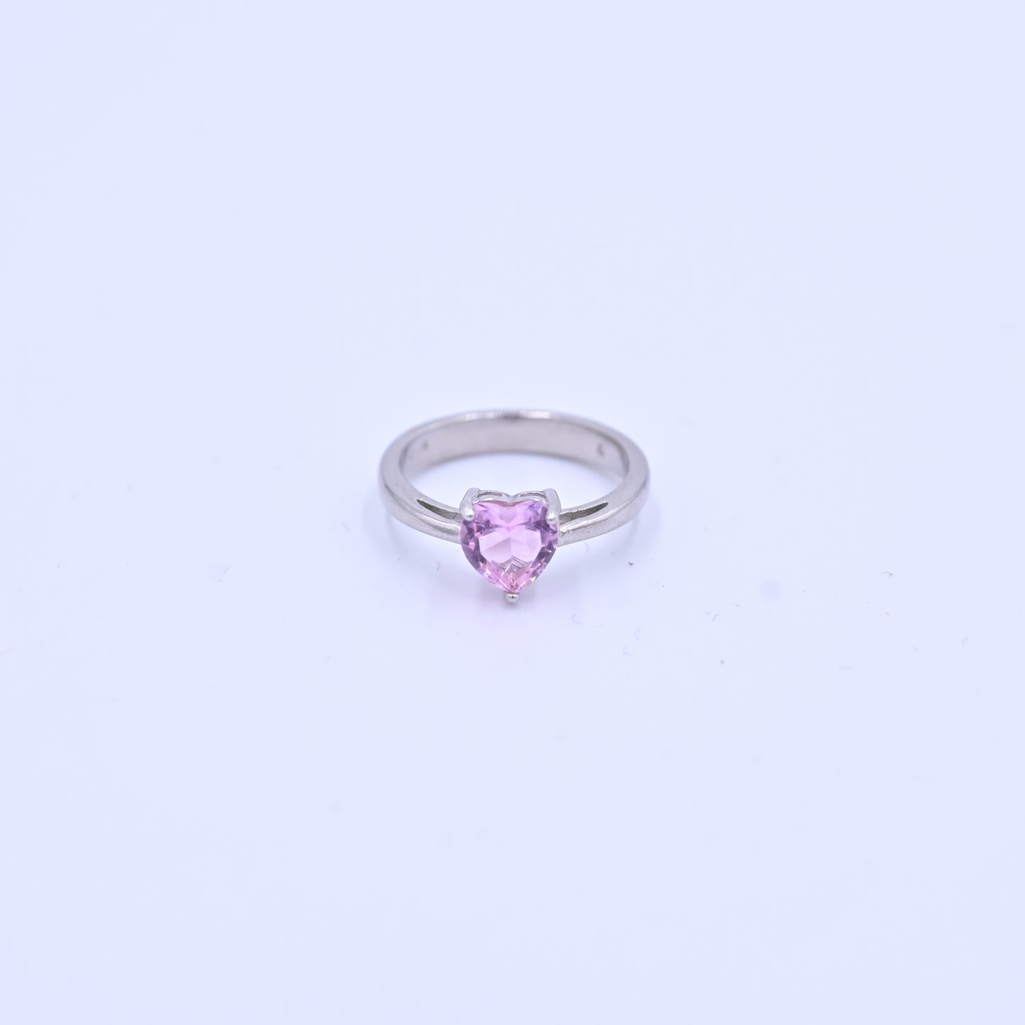 Elegant Silver Ring with Pink Stone