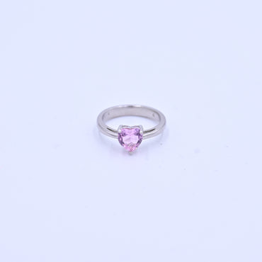Elegant Silver Ring with Pink Stone