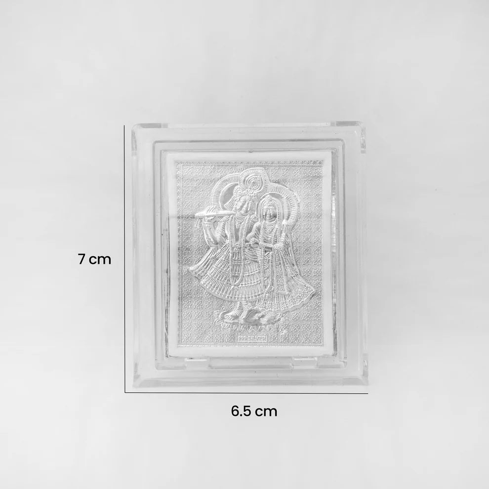 Radha Ji Krishna Ji Silver Frame With Eternal Prem