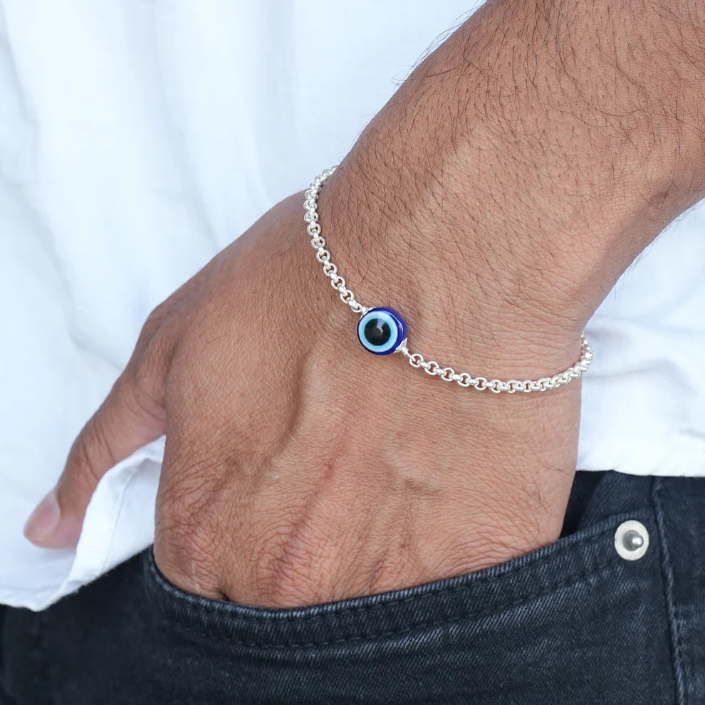 Stylish Evil Eye Silver Bracelet for Everyday Protection