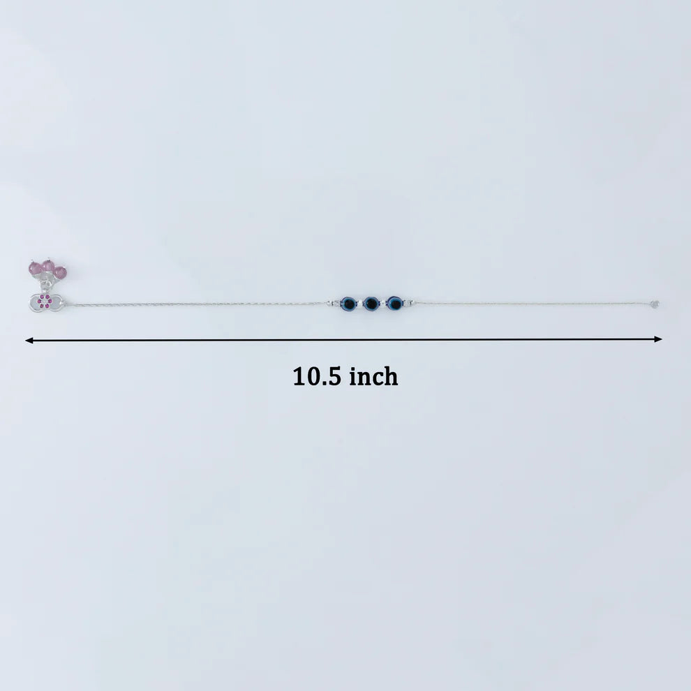 Slim Silver Evil Eye Anklet