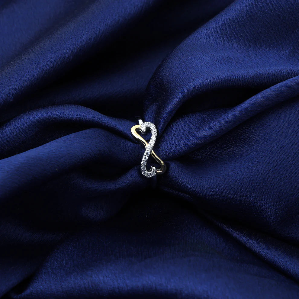 Twin Heart Infinity Silver Ring