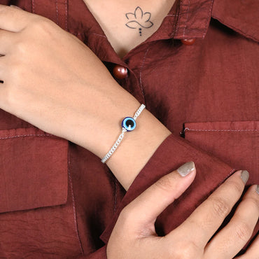 Stylish Evil Eye Silver Bracelet for Everyday Protection