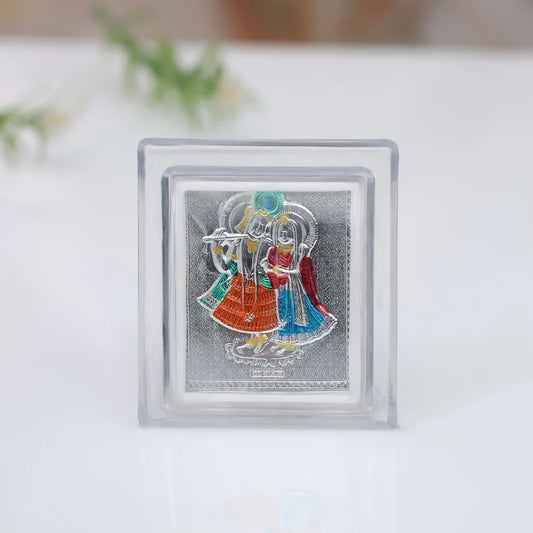 Soulful Silver Frame Radha Krishna Ji