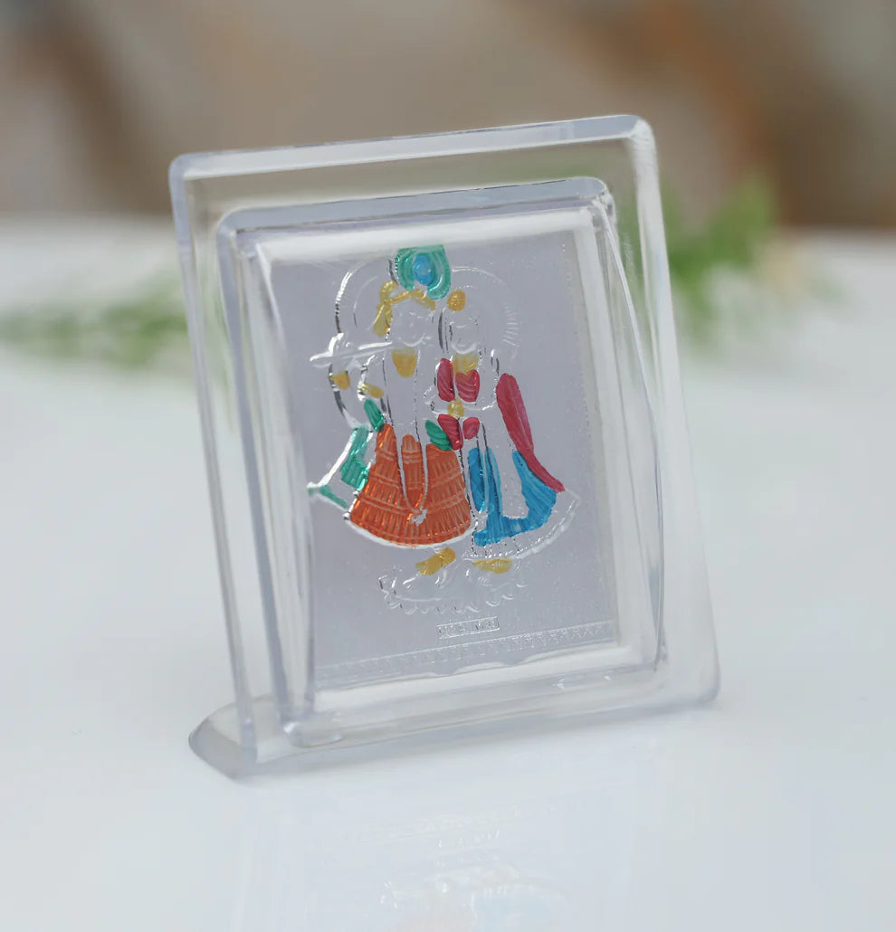 Soulful Silver Frame Radha Krishna Ji