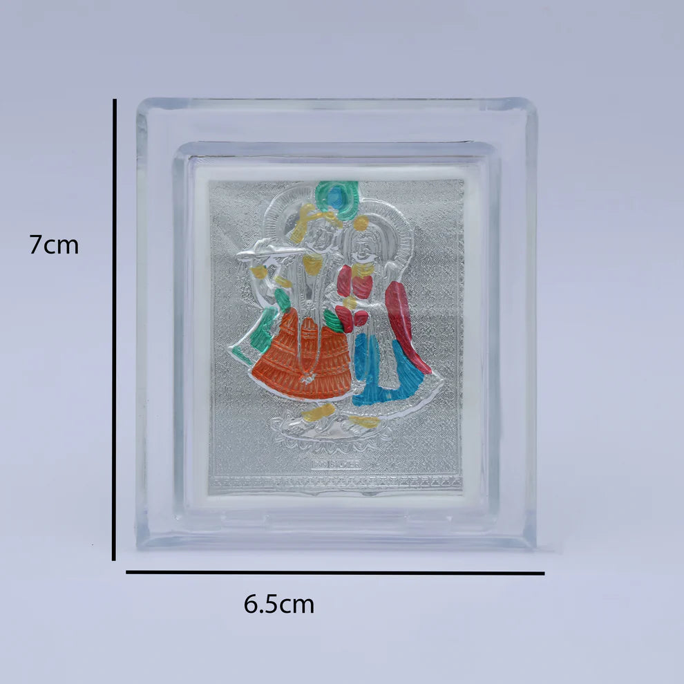 Soulful Silver Frame Radha Krishna Ji