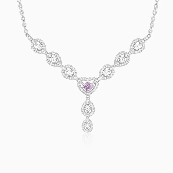 Silver Adorable Heart Statement Necklace