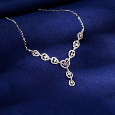 Silver Adorable Heart Statement Necklace