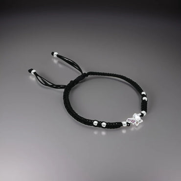 Silver Small Pink Stone with Butterfly Design Dhaga Payal