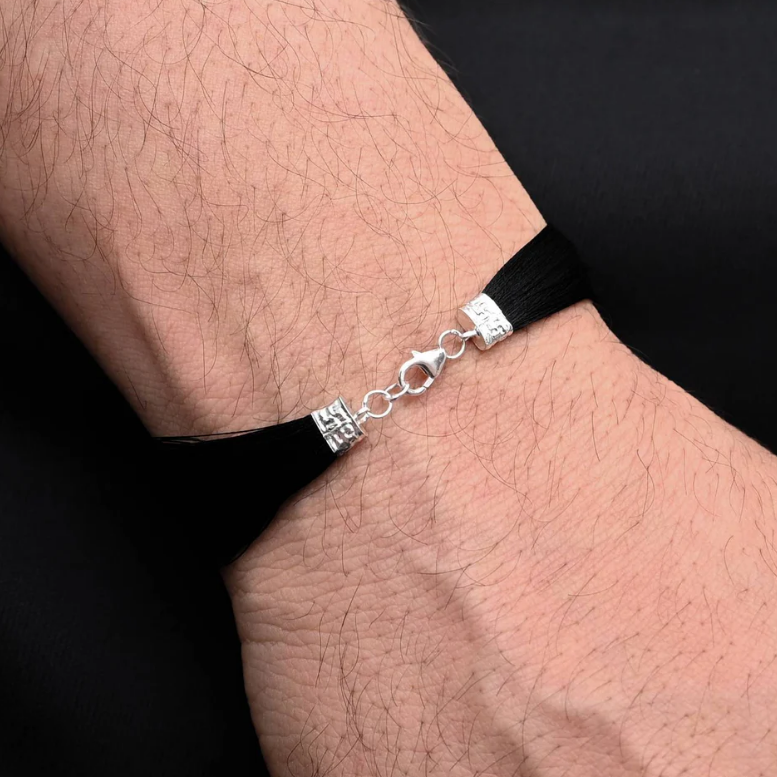 Silver Exclusive Black Moli Bracelet for Men